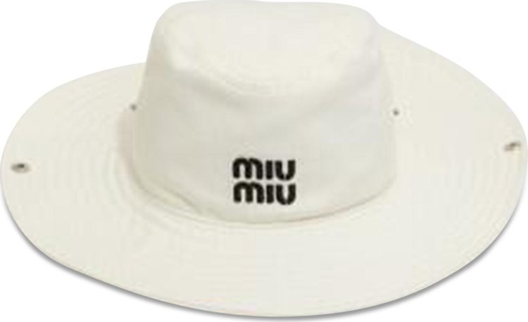 Miu Miu Drill Logo Hat BlackWhite