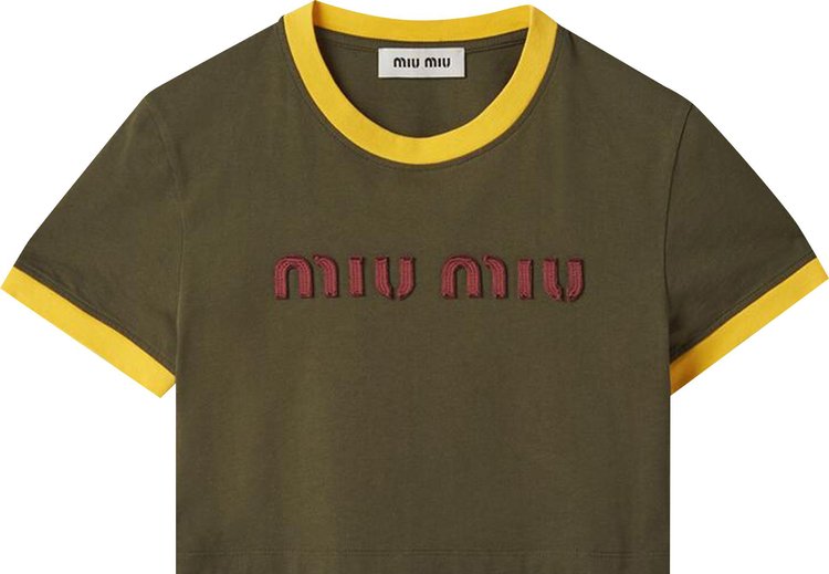 Miu Miu Cropped T-Shirt 'Green'