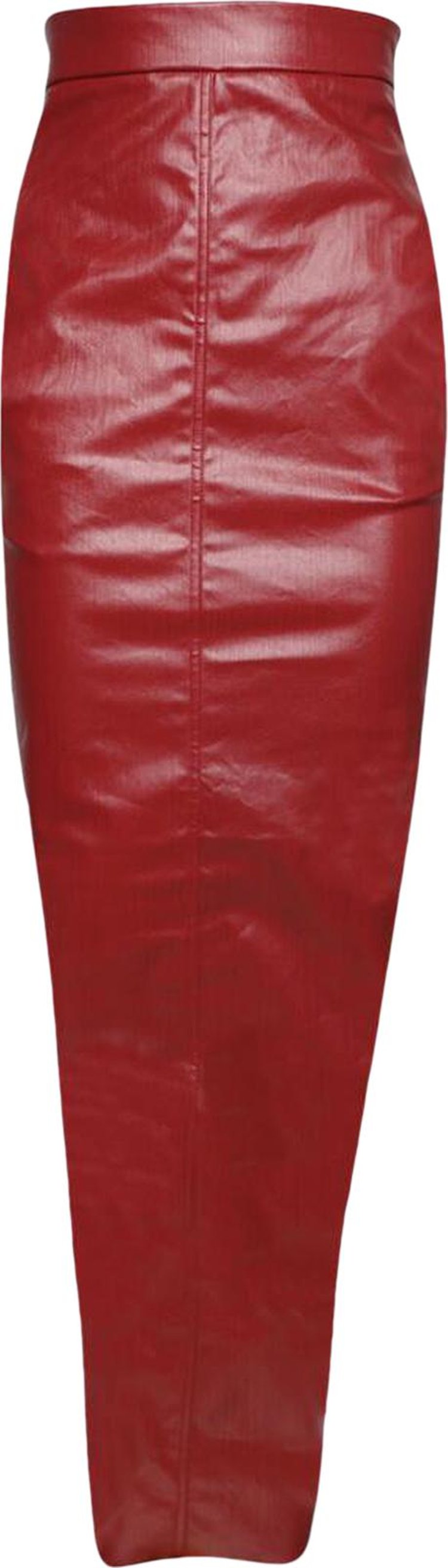 Rick Owens Dirt Pillar Denim Maxi Skirt 'Cardinal Red'