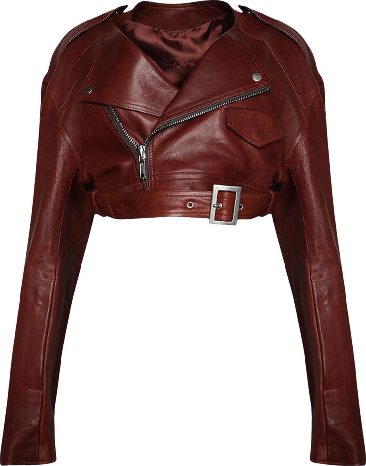 Rick Owens Micro Biker Jacket Henna