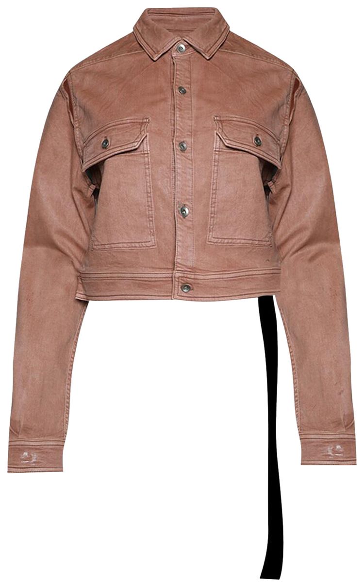 Rick Owens DRKSHDW Cape Sleeve Cropped Outershirt Dark Pink