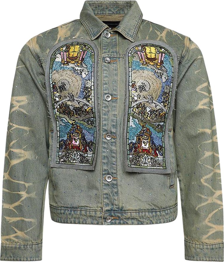 Who Decides War Unfurled Cropped Denim Jacket 'Denim'