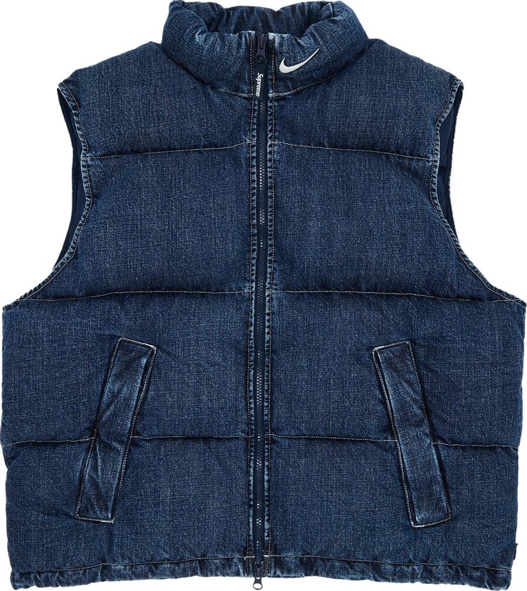 Supreme x Nike Denim Puffer Vest Indigo