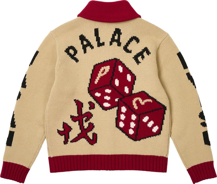 Palace x Evisu Dice Cowichan Knit Cream