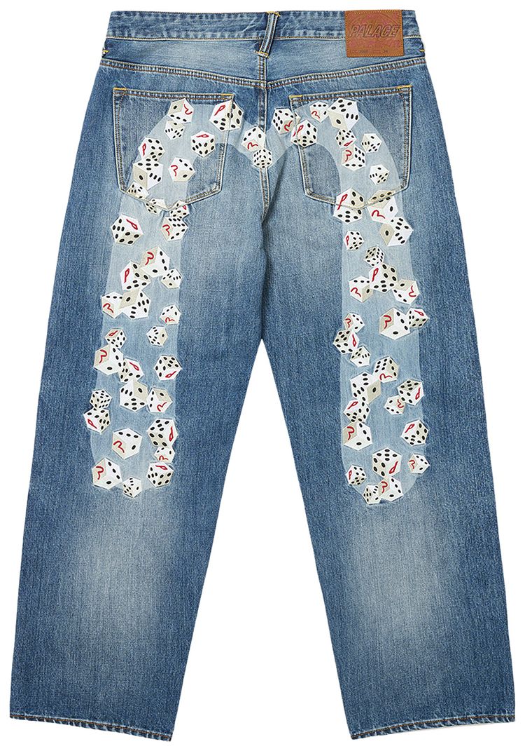 Palace x Evisu Dice Denim Jean Light Wash