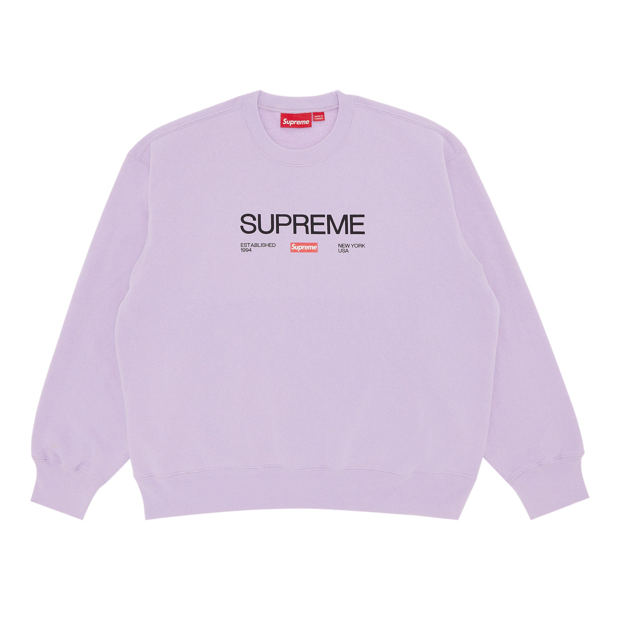 【XL】Supreme Established Crewneck Violet Buy Supreme Established Crewneck 'Violet' - SS24SW54 VIOLET