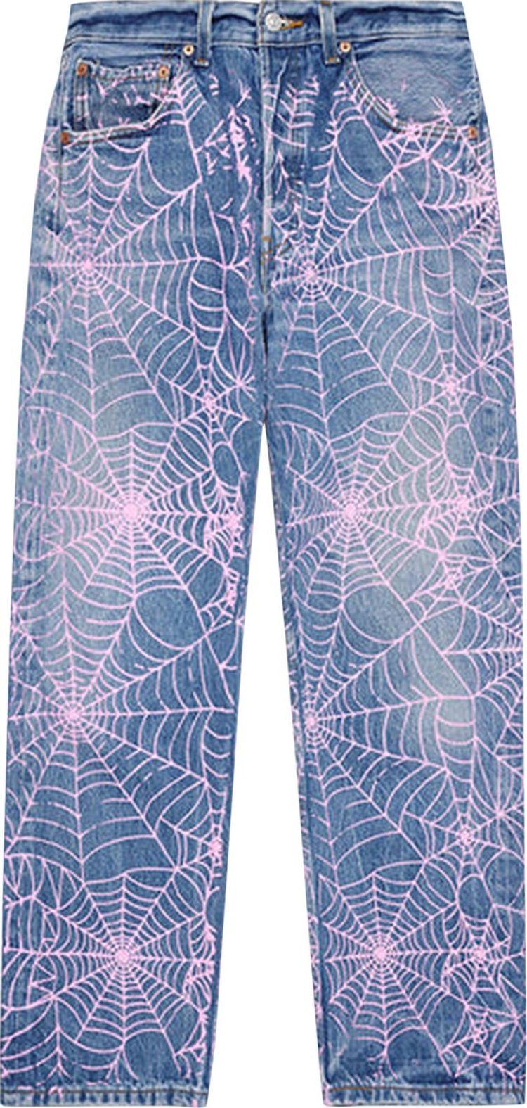 Sp5der Vintage 501 Denim AOP Pink Web