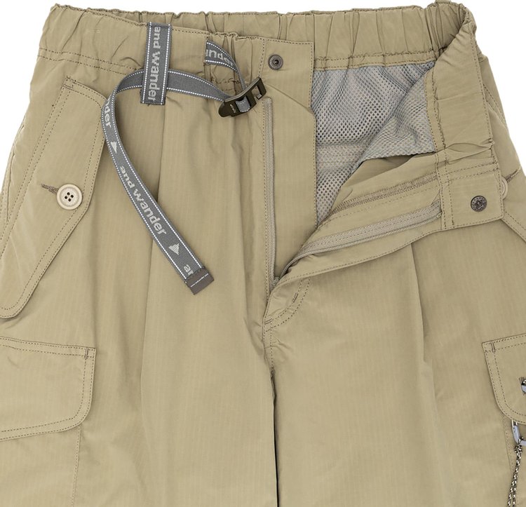 And Wander Oversized Cargo Pants Light Beige