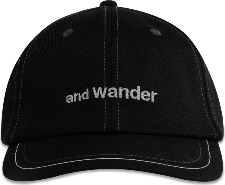 And Wander Cotton Twill Cap 'Black'