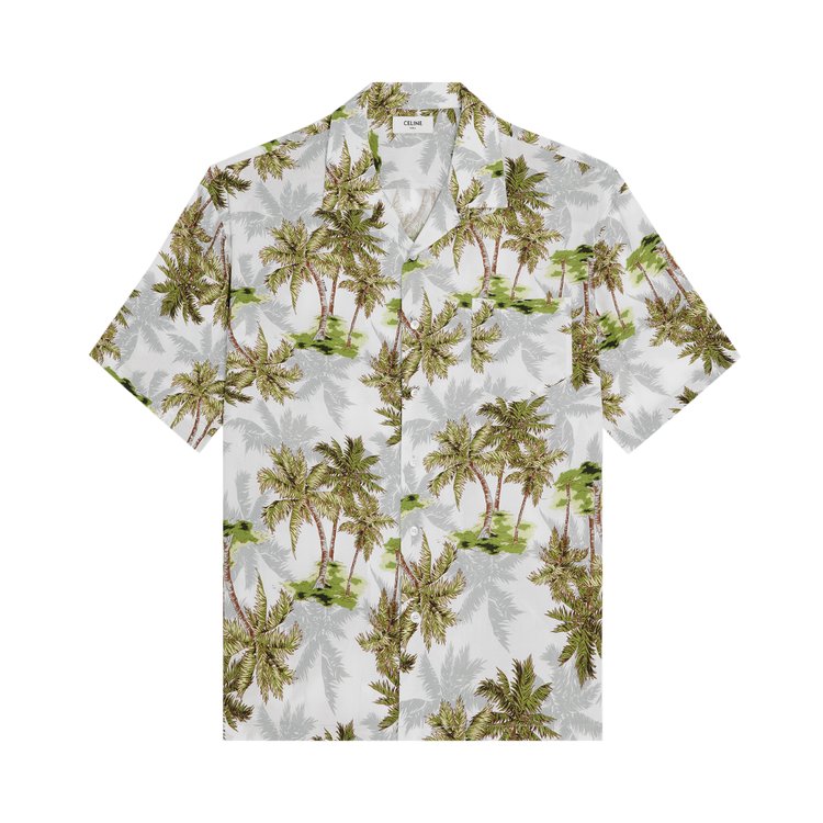 CELINE Hawaiian Shirt 'White/Grey/Green'