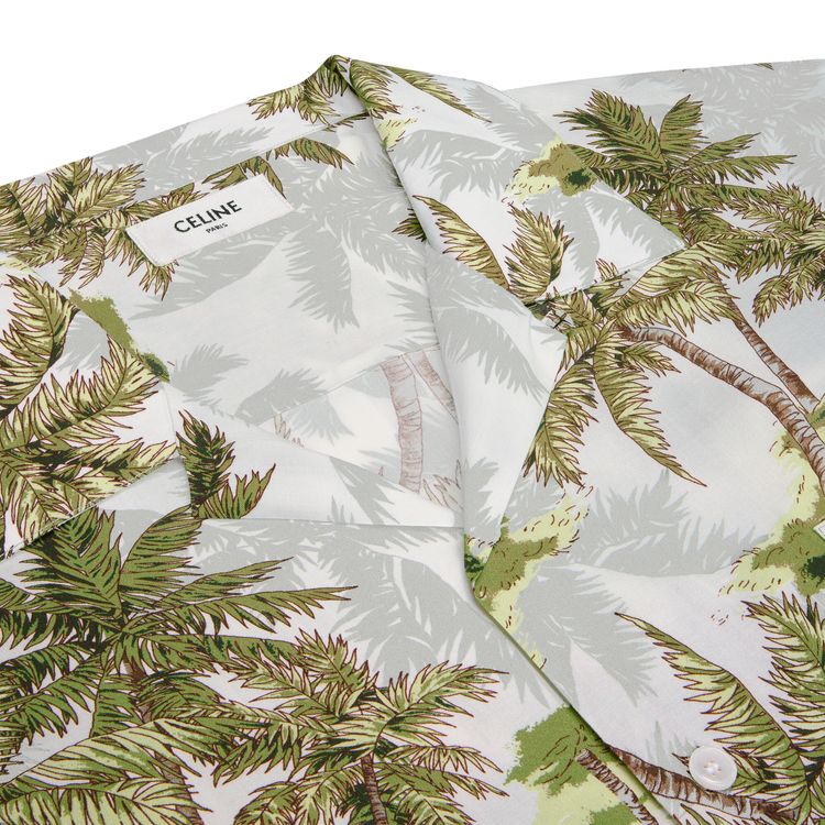 CELINE Hawaiian Shirt WhiteGreyGreen