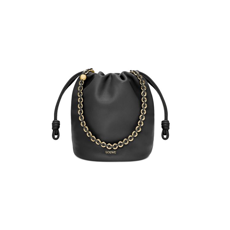 Loewe Paulas Ibiza Flamenco Bucket Bag Black