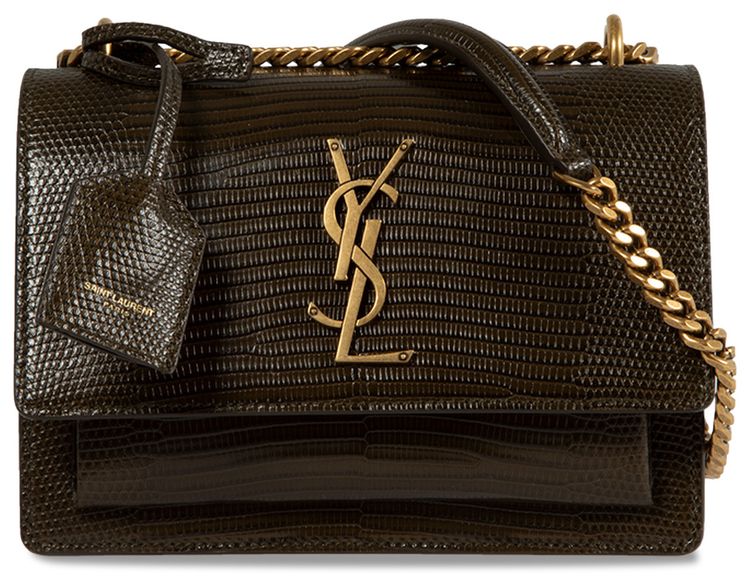 Saint Laurent Small Sunset Chain Bag Seaweed
