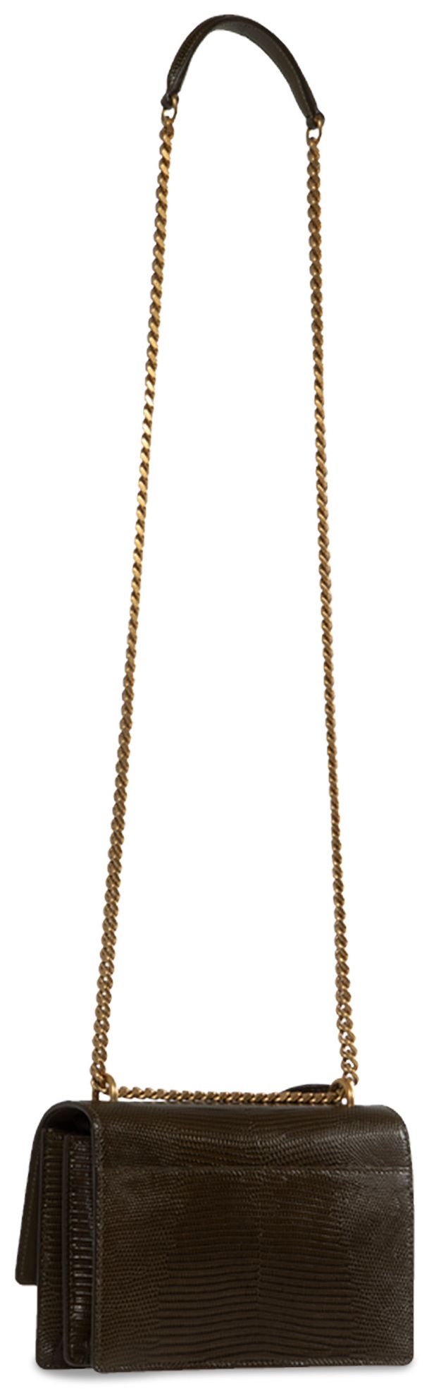 Saint Laurent Small Sunset Chain Bag Seaweed