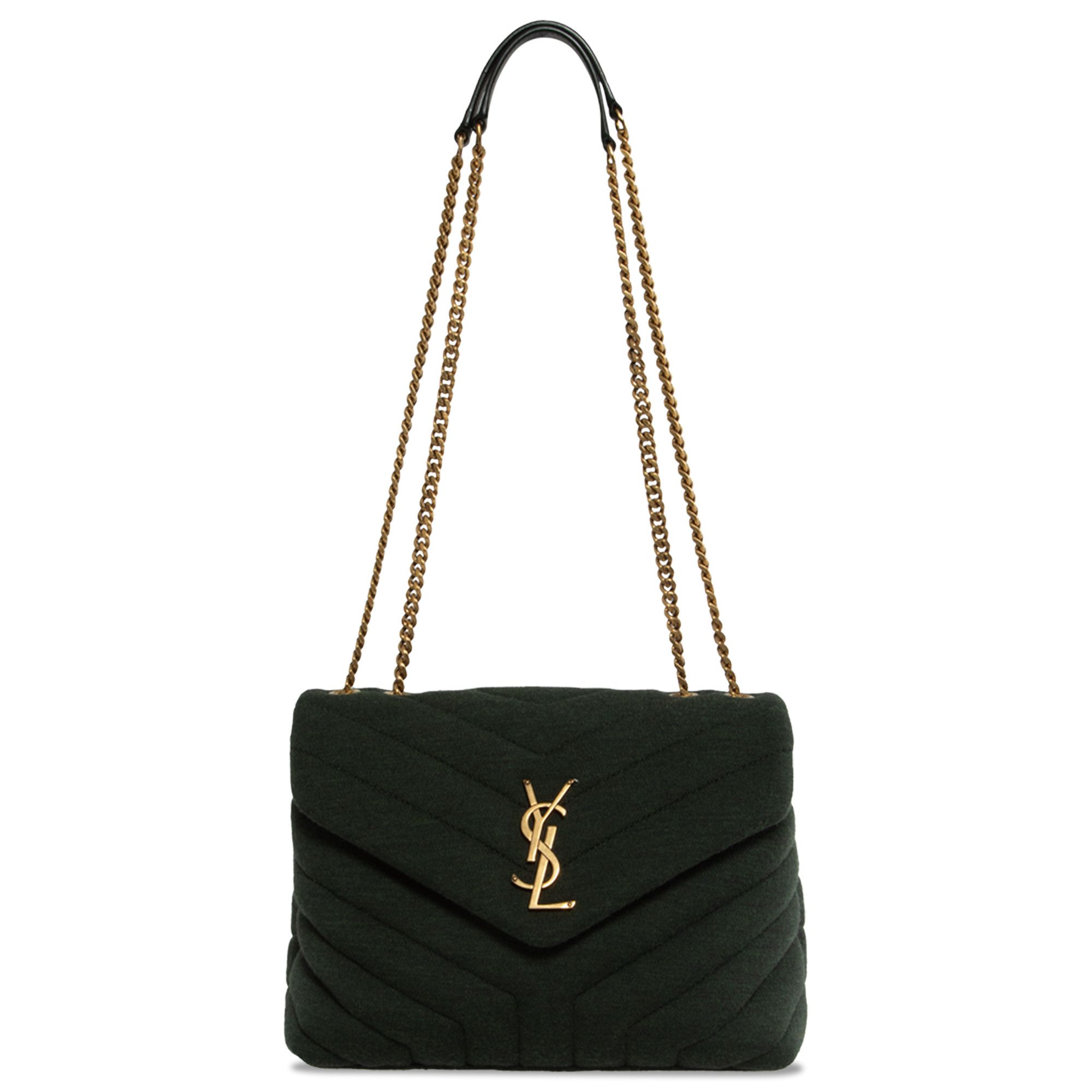 Buy Saint Laurent Small Loulou Chain Bag Dark Vert Fonce 494699 FAC01 3063 GOAT NL