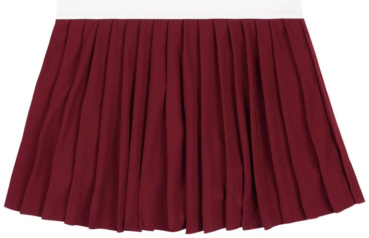 Sporty  Rich Classic Logo Pleated Skirt Merlot