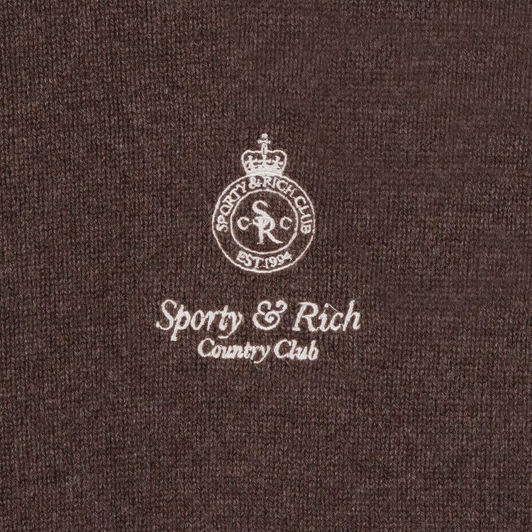 Sporty  Rich Crown Cashmere Crewneck Brown