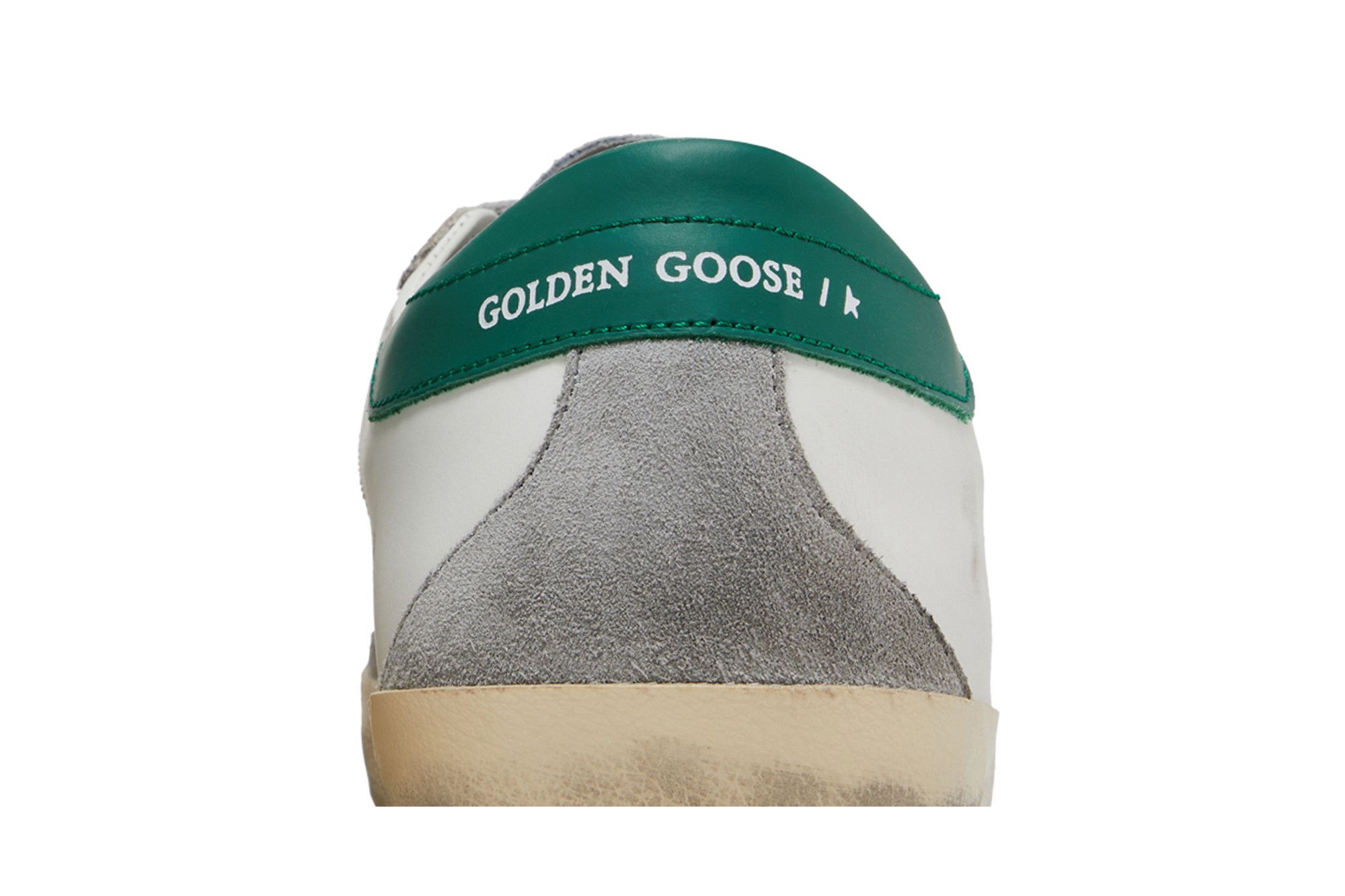 スニーカー GOLDEN  GMF00102 F004167 82171 SUPER STAR WHITE Men's Super-Star in white leather with silver star and green