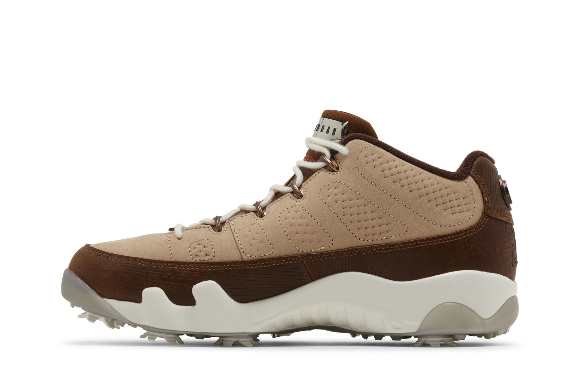 Size 10.5 Happy Life Wood x Air Jordan 9 Low Golf 'Woodgrain'
