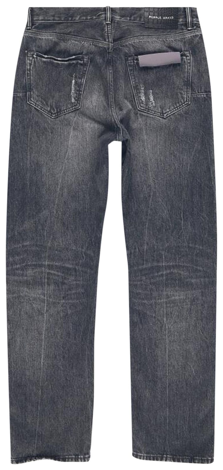 PURPLE BRAND Straight Leg Jeans Worn Grey Stone Wash