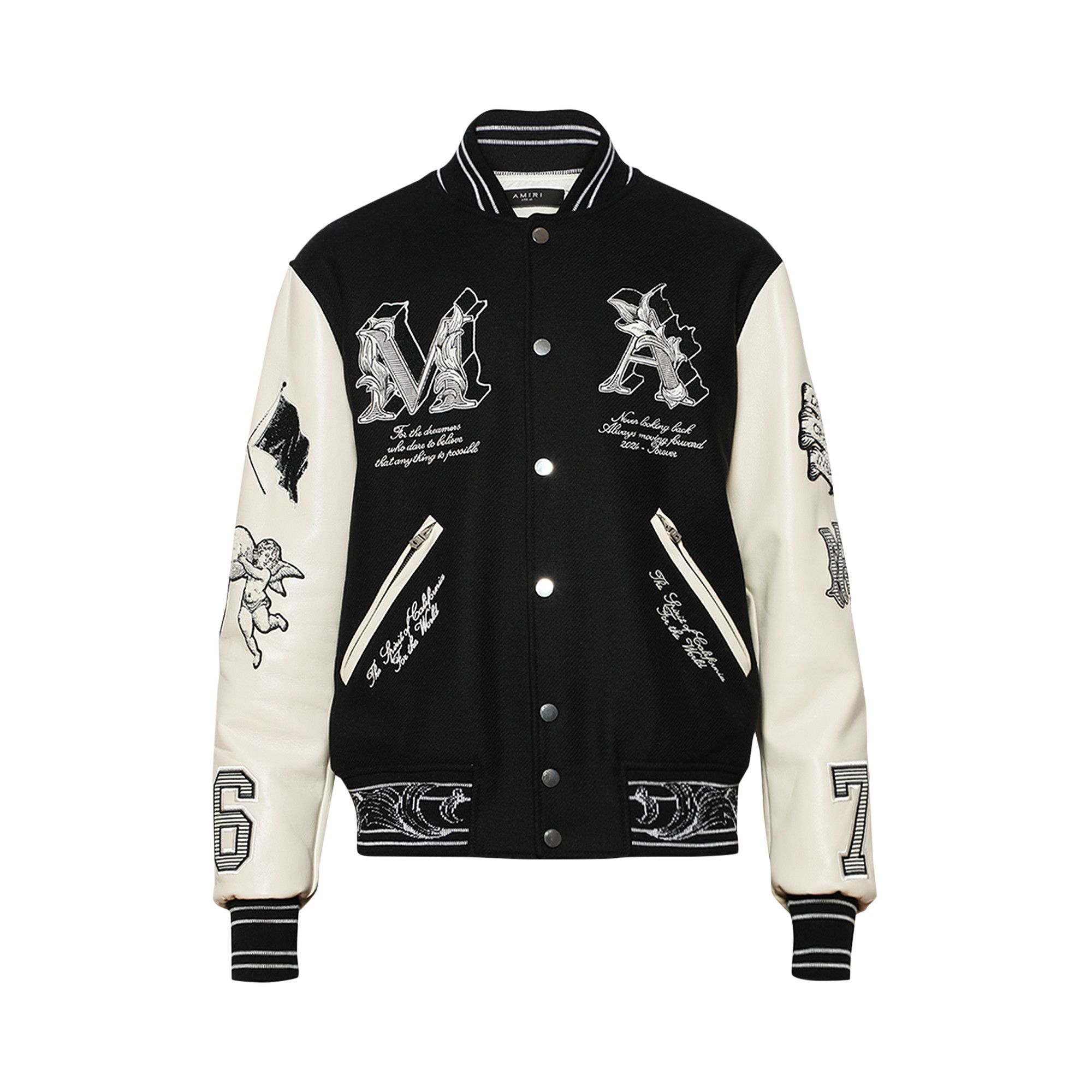 Buy Amiri MA Angel Varsity Jacket 'Black' - AMOUBB1003 001