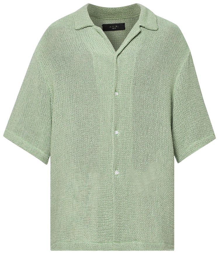 Amiri Open Mesh Shimmer Shirt Mineral Green