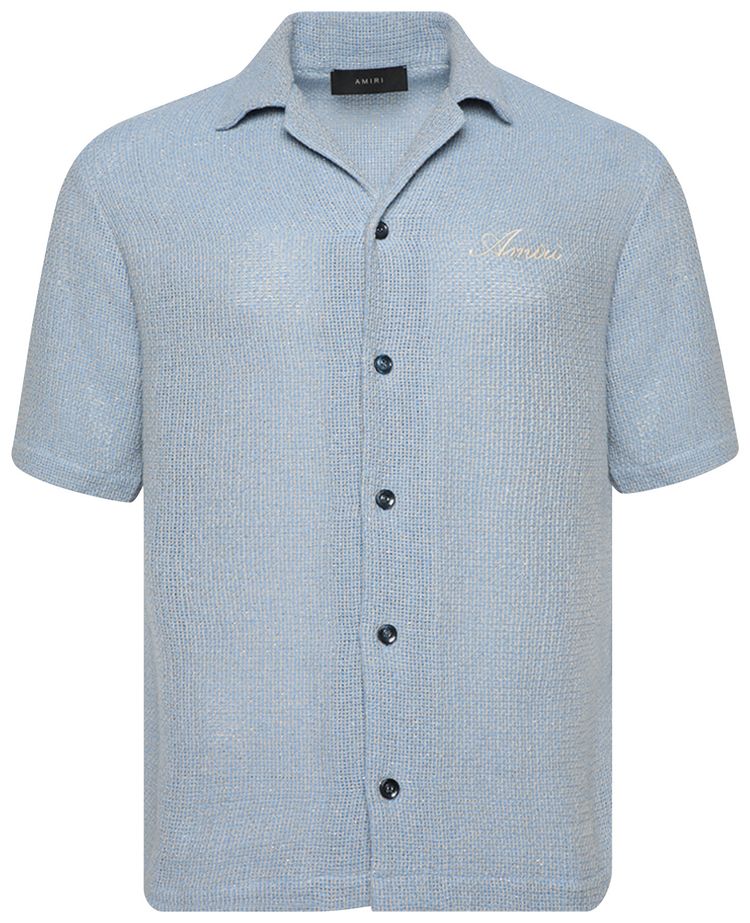 Amiri Open Mesh Shimmer Shirt Ashley Blue