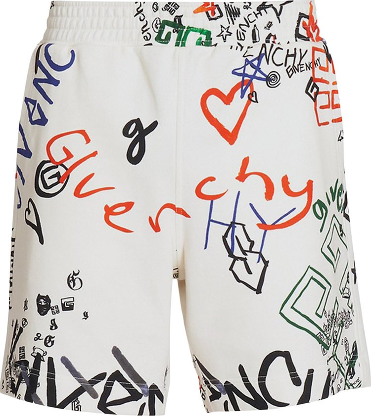 Givenchy All Over Graphic Print Sweatshorts 'White'
