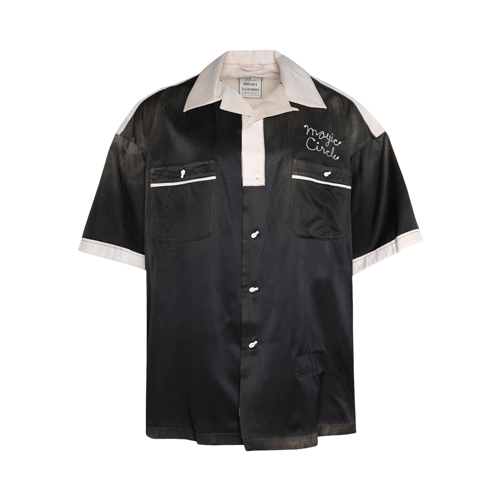 国内発送☆MIHARA YASUHIRO☆Embriodery Bowling Shirt/BLACK Maison MIHARA YASUHIRO Embroidered Bowling Shirt | Black