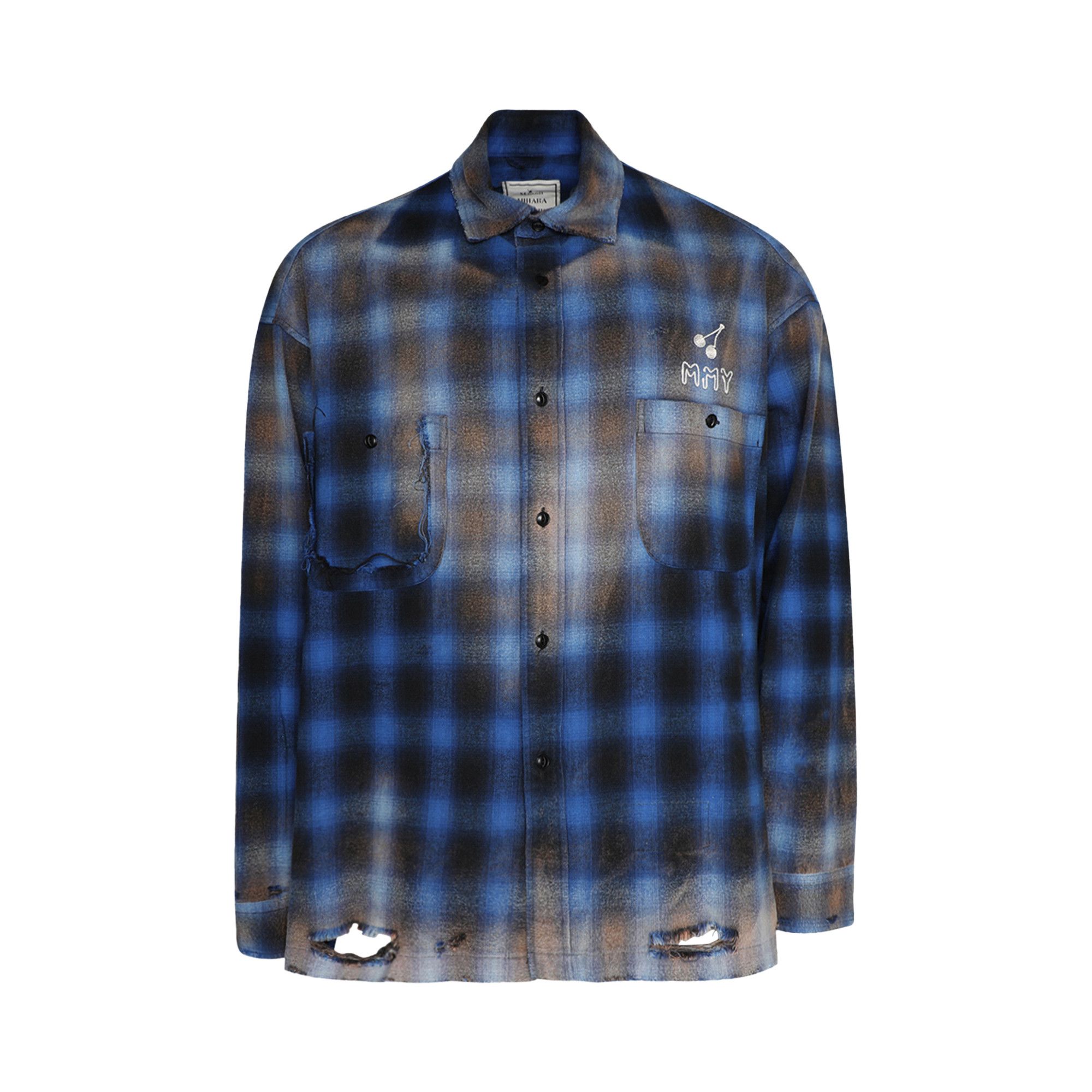 Buy Maison Mihara Yasuhiro Vintage Check Shirt 'Blue' - J12SH073
