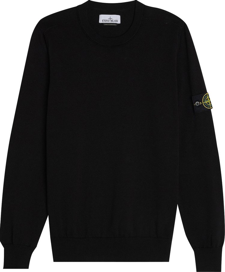 Stone Island Regular Fit Logo Patch Sweater 'Black'