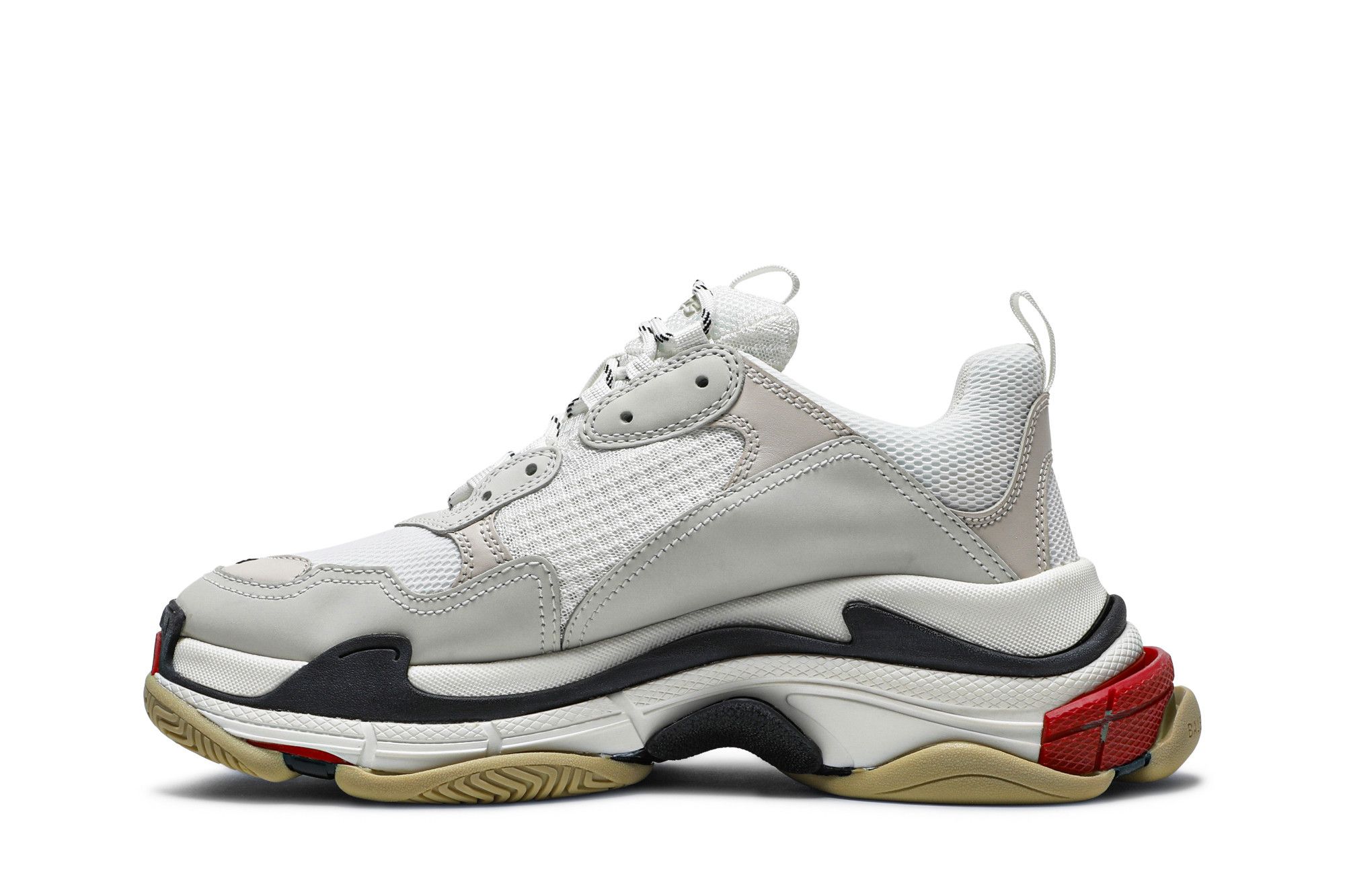 Size 10.0 Balenciaga Triple S Sneaker White Black Red