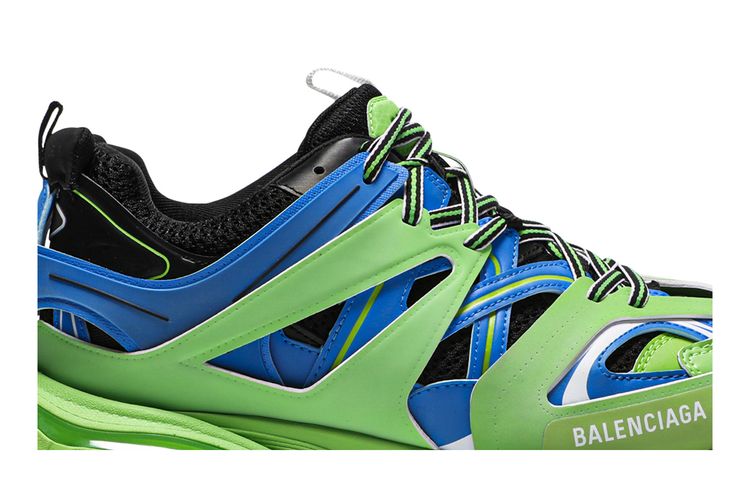 Balenciaga Men\'s Athletic Shoes - Olive and Blue Balenciaga Green/Blue Track 1 Sneakers – www.Lukes.store main image 3