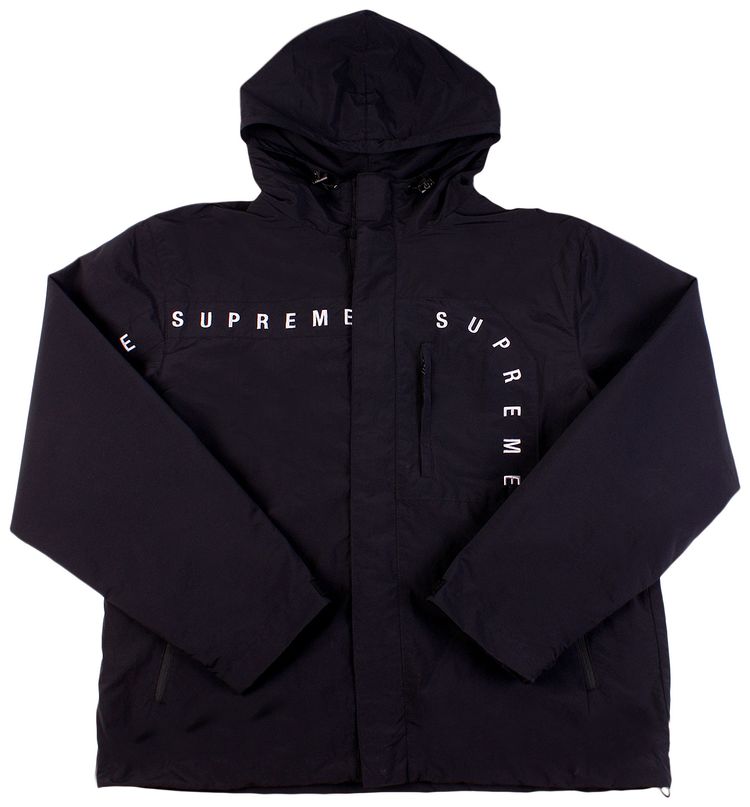 Supreme Curve Logos Ripstop Jacket Black