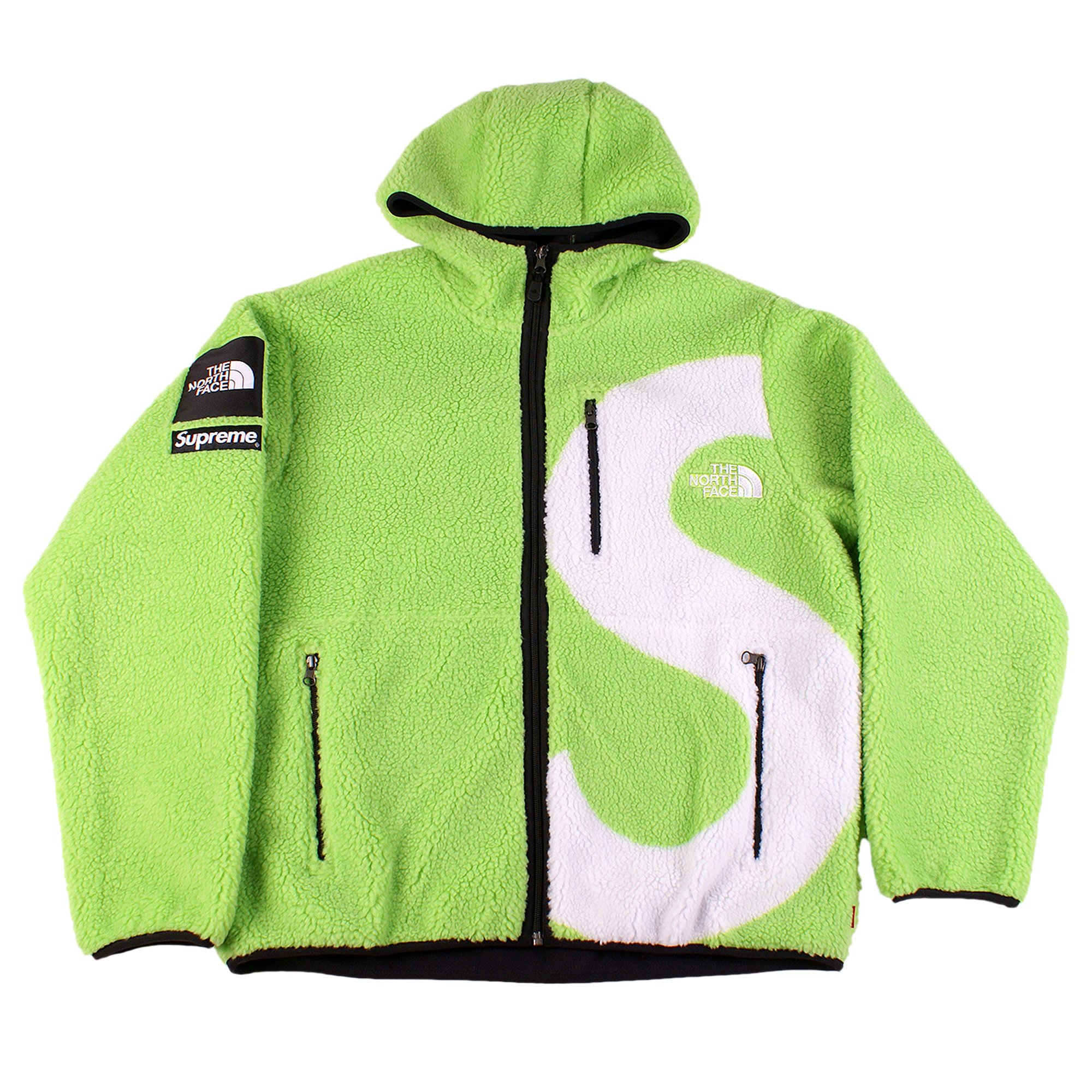 Buy Supreme x The North Face S Logo Hooded Fleece Jacket 'Lime ...