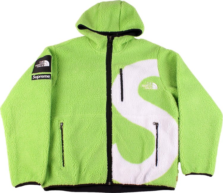 Supreme x The North Face S Logo Hooded Fleece Jacket 'Lime'