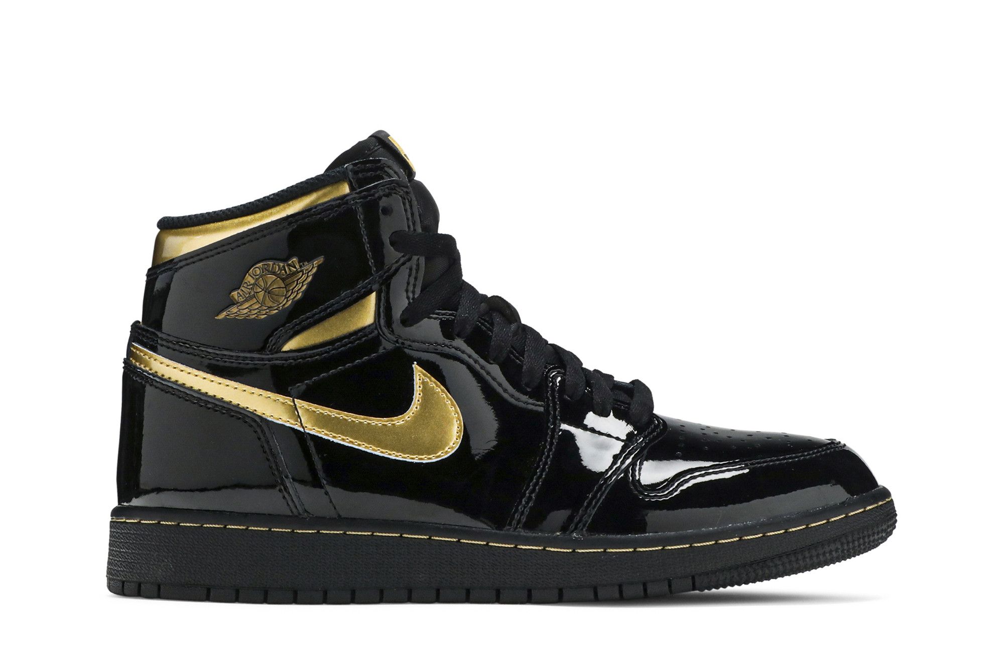 Jordan 1 retro black gold cheap