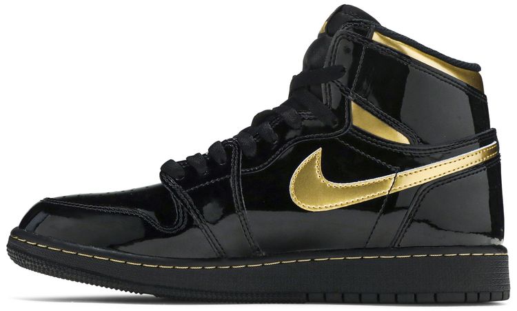Air Jordan 1 Retro High OG GS Black Metallic Gold