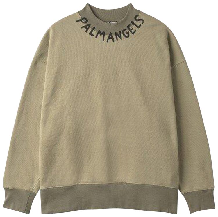 Palm Angels Logo Crewneck Sweatshirt Military Green
