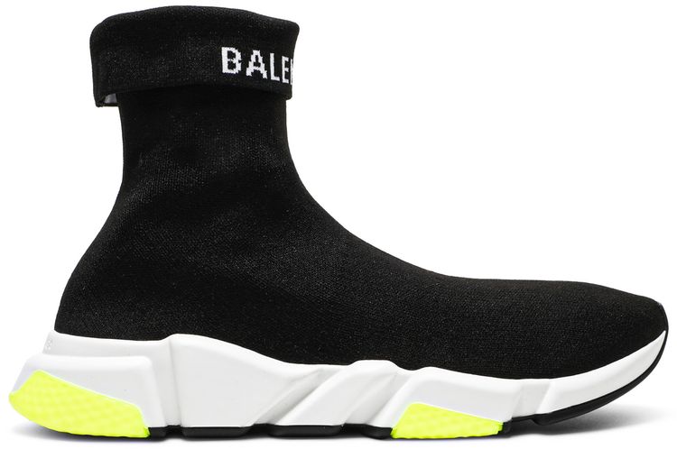 Balenciaga Speed Sneaker Cuffed Black Yellow