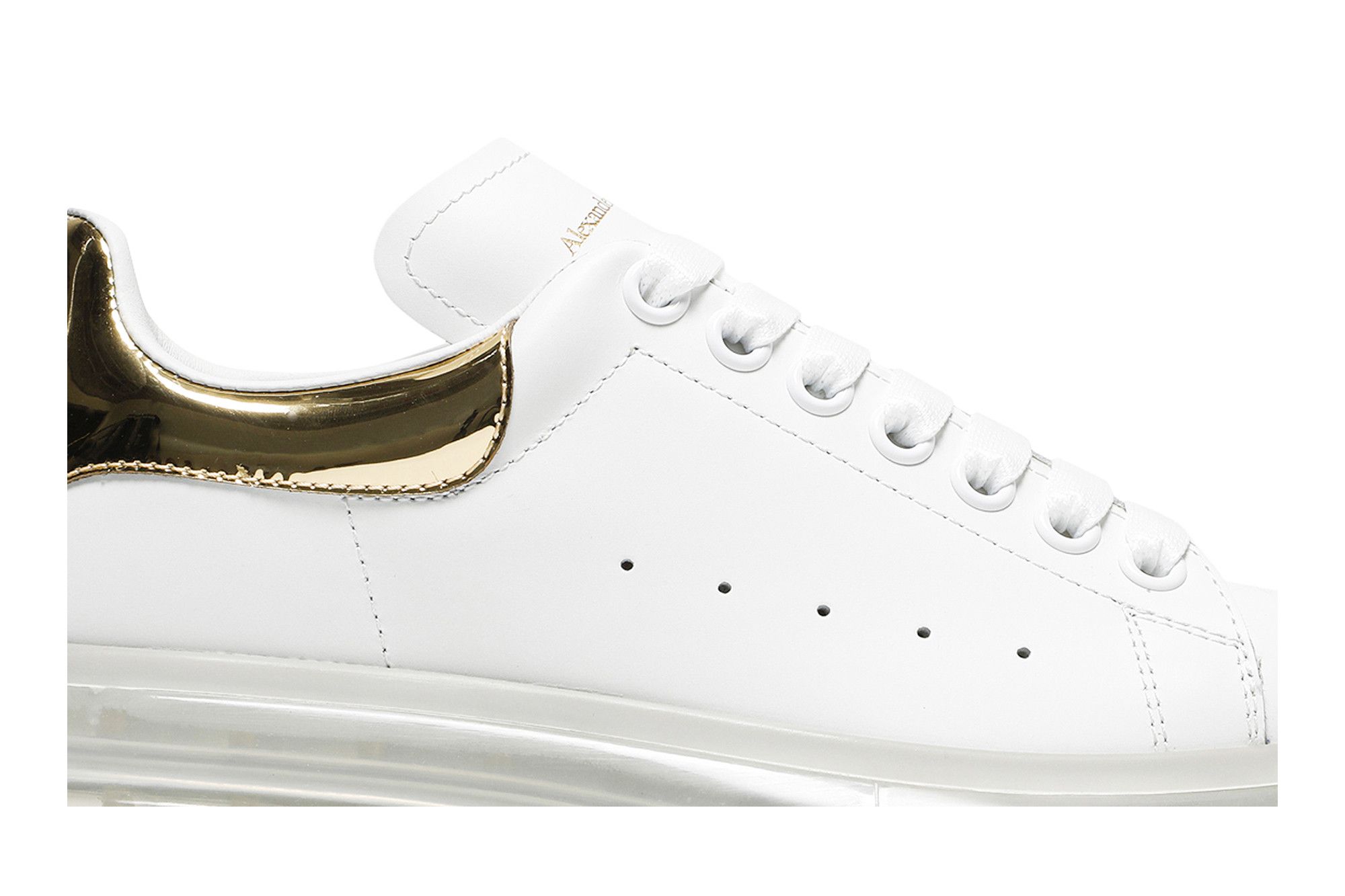 Buy Alexander McQueen Wmns Oversized Sneaker Clear Sole White Gold 611698 WHX9X 9075 GOAT