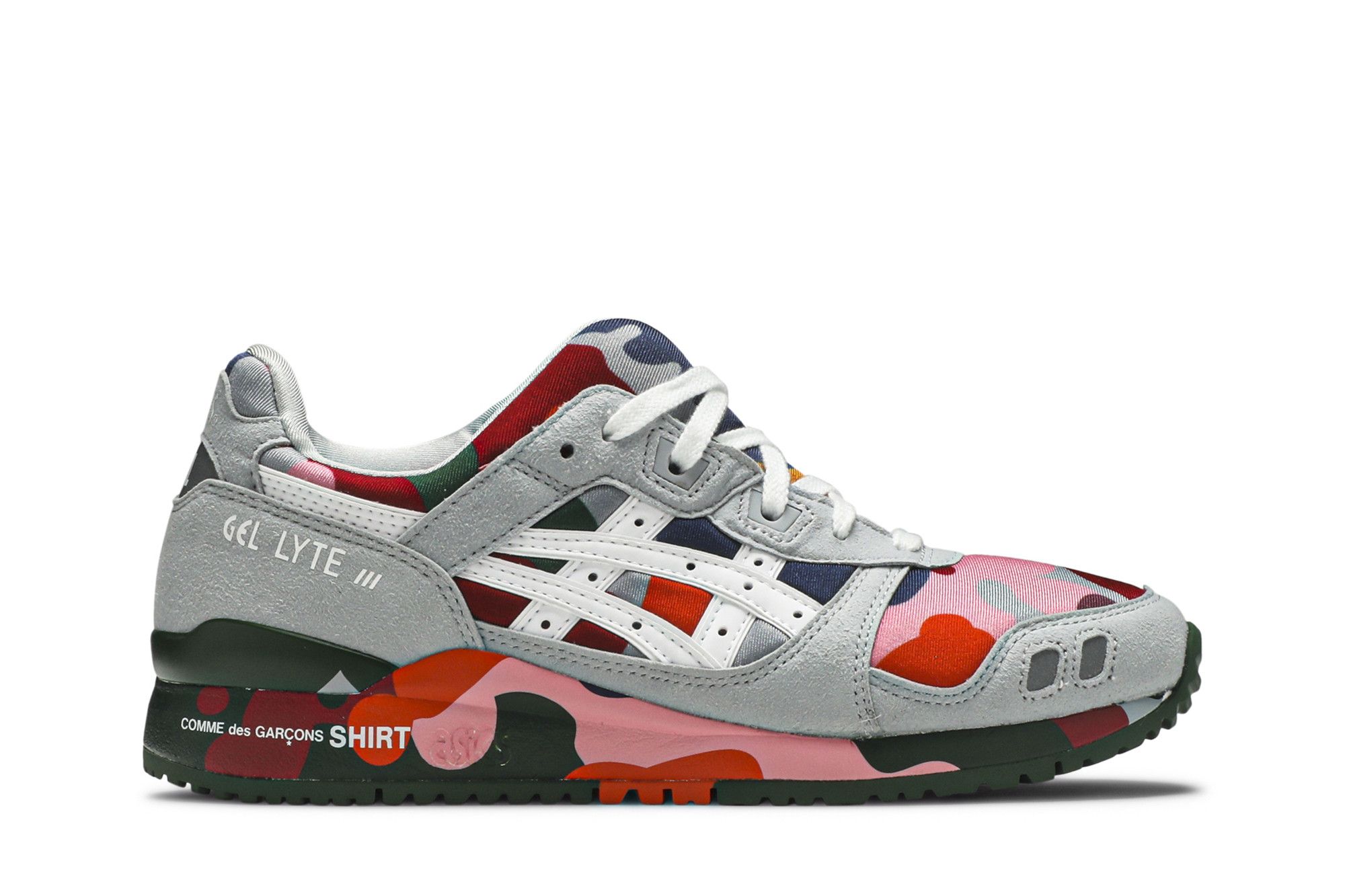 Size 10.5 Comme Des Garcons SHIRT x Gel Lyte 3 Colorful Camo