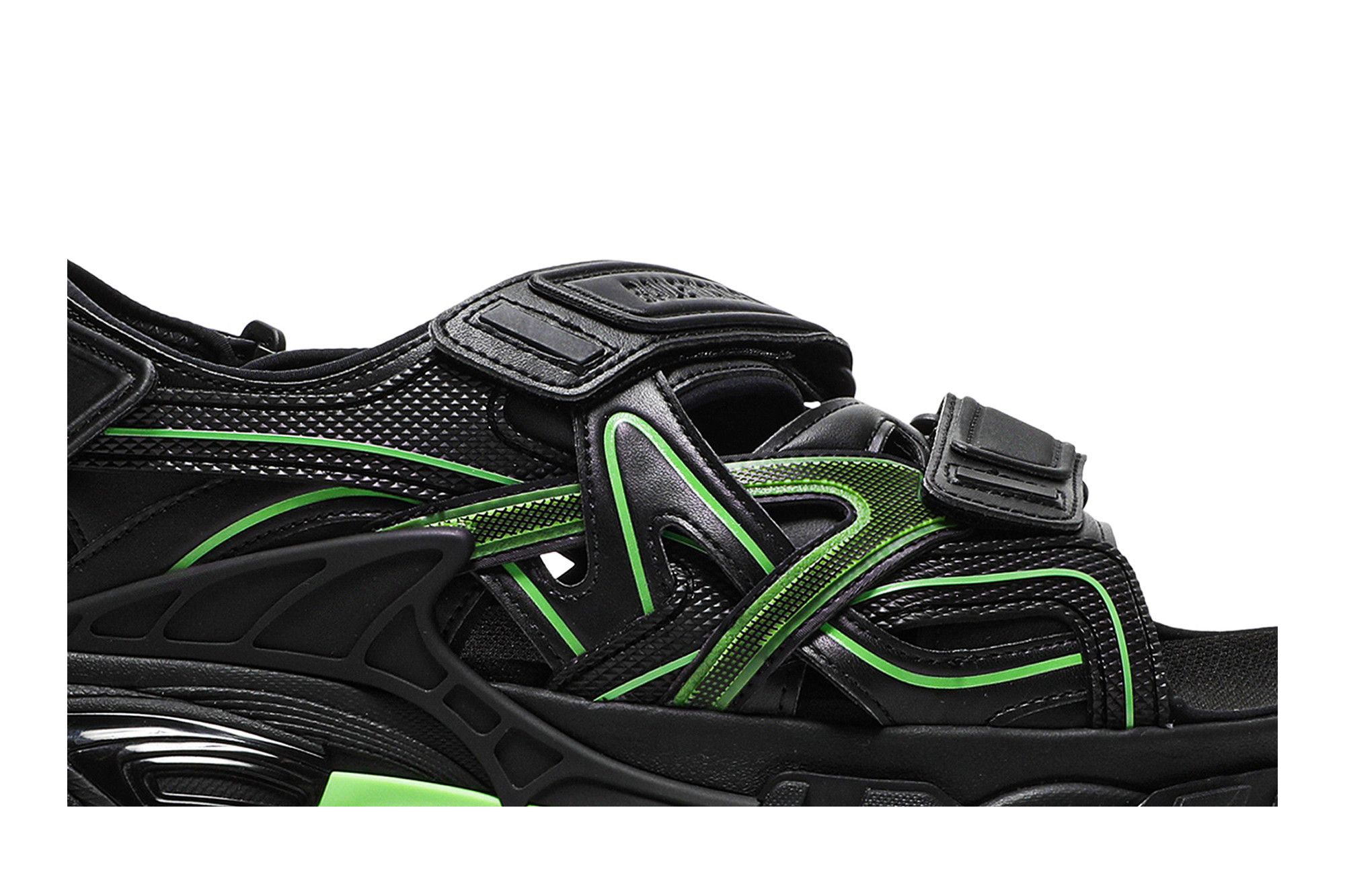 Buy Balenciaga Track Sandal 'Black Fluo Green' - 617542 W3AJ1 1030