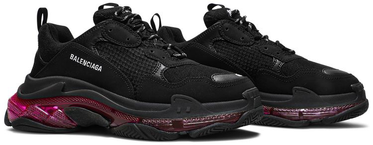 Balenciaga Triple S Sneaker Clear Sole   Black Pink Neon