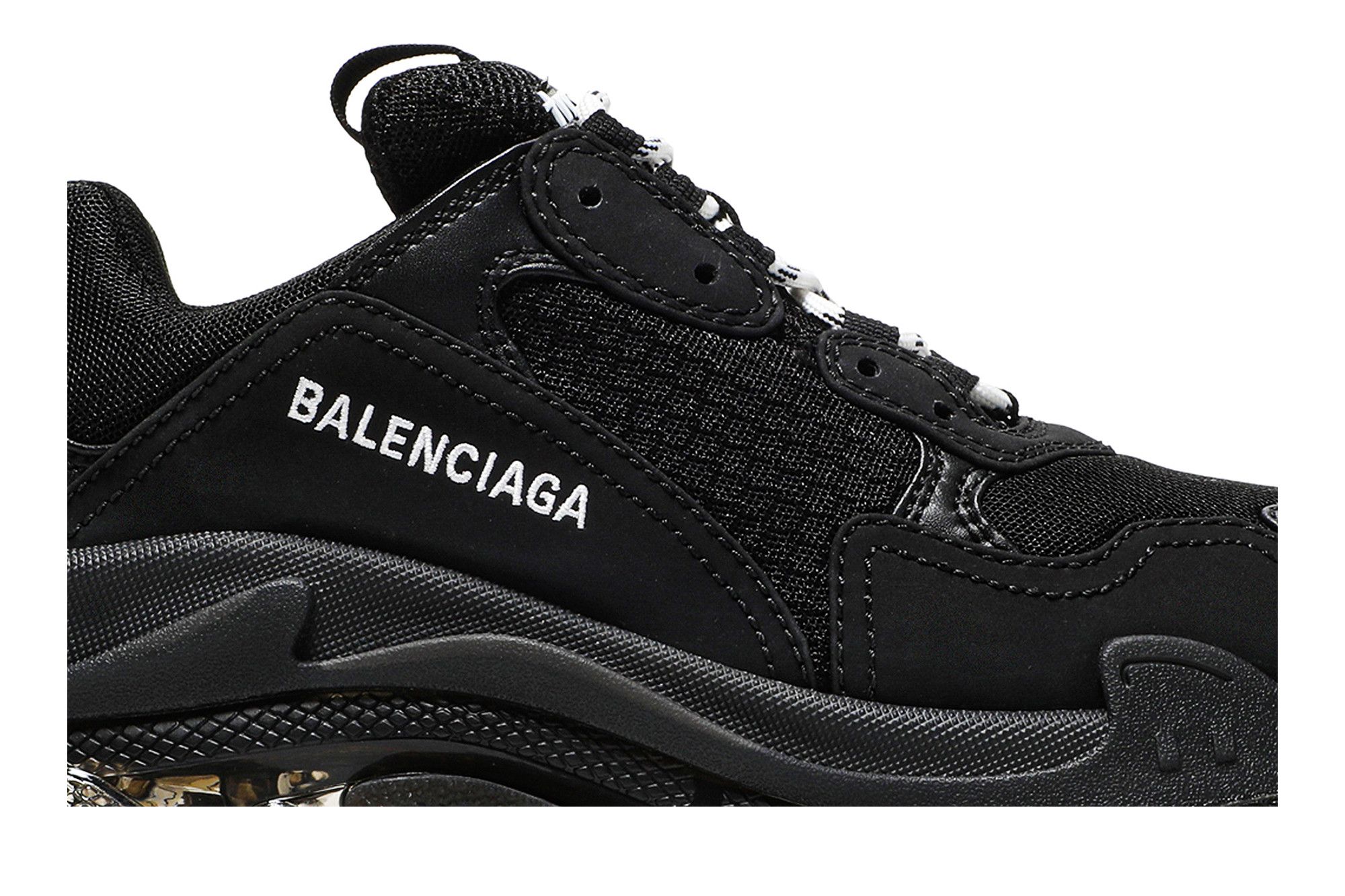 Balenciaga triple s black clear sole discount