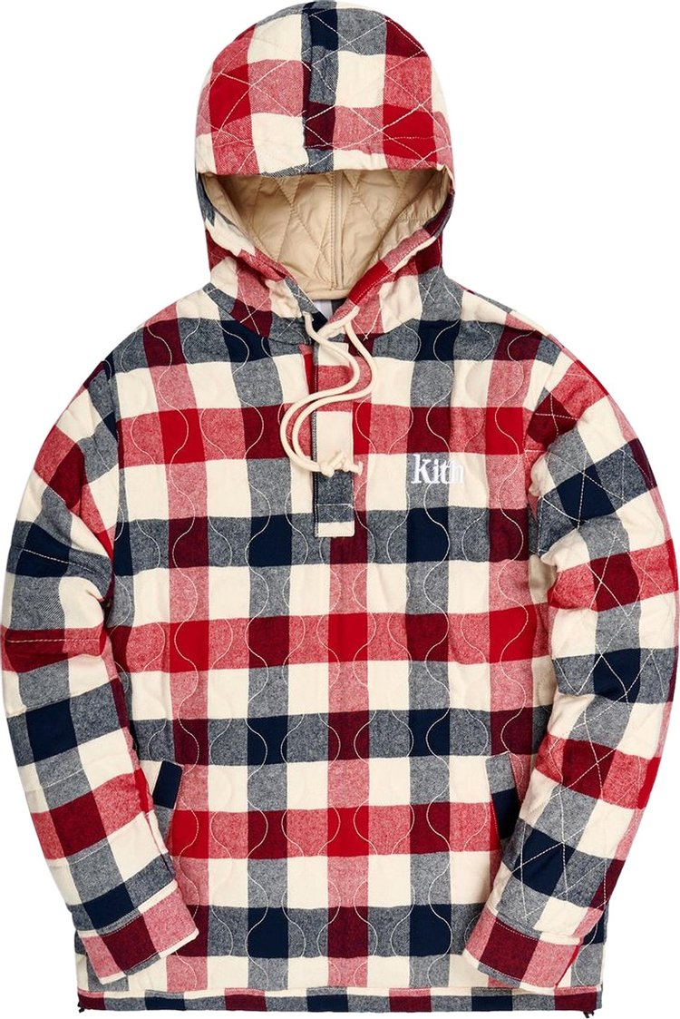 Kith Watts Flannel Quilted Hoodie 'Ivory/Multi'
