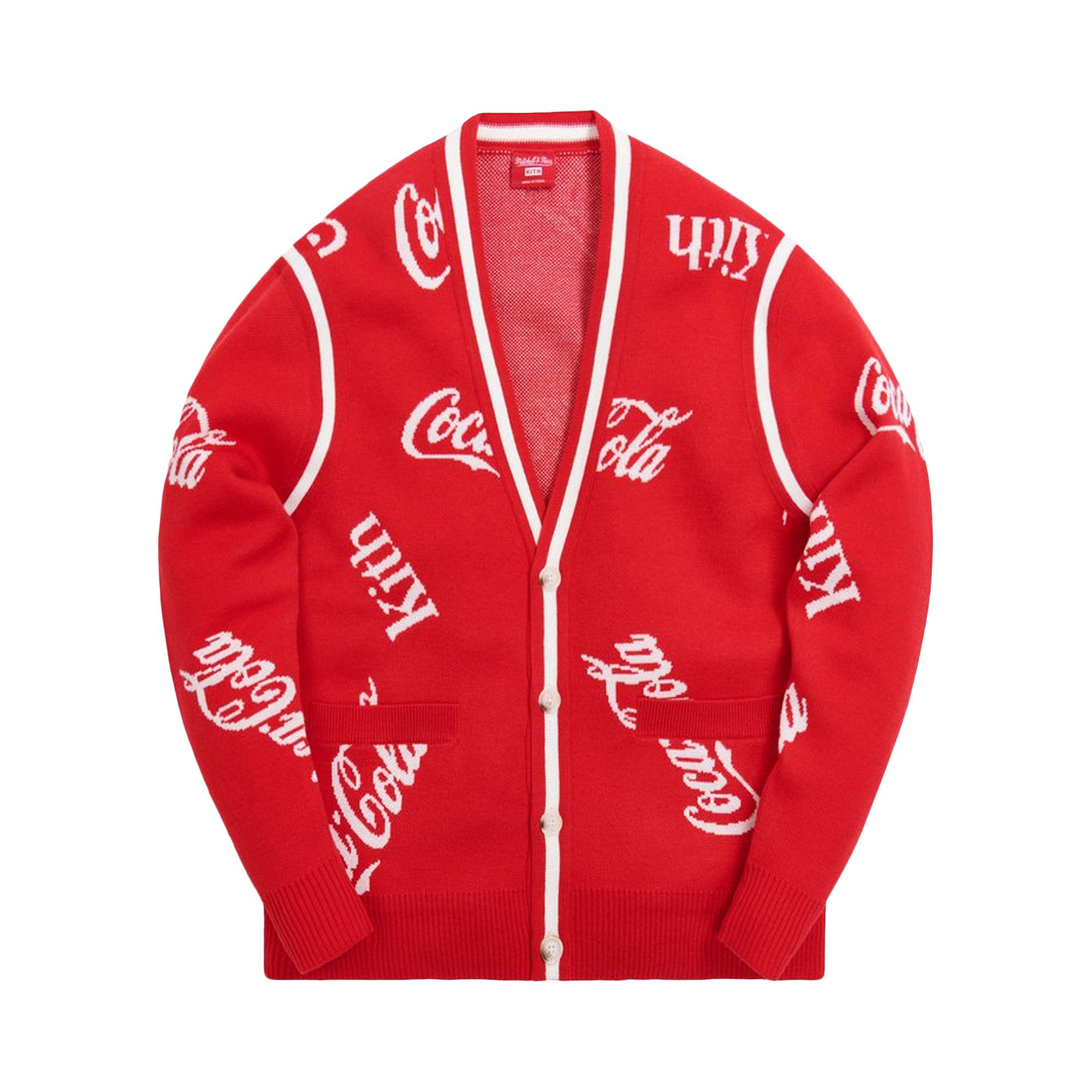 Buy Kith x Coca-Cola x Mitchell & Ness Coke Logo Cardigan 'Red' -  MNSWTRKM19027 CREA | GOAT