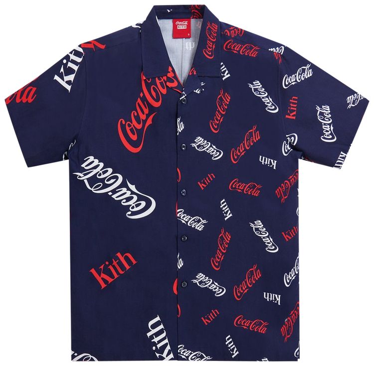 Kith x Coca Cola Printed Camp Collar Shirt Navy
