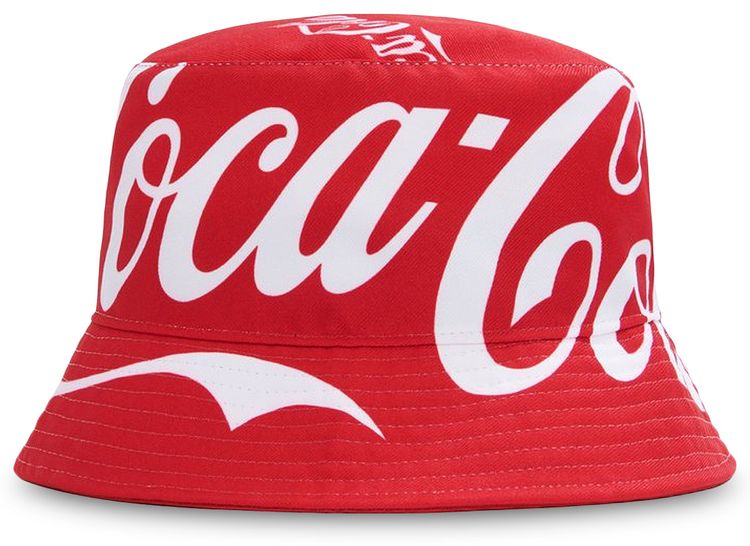 Kith x Coca Cola x Mitchell  Ness Coke Is It Bucket Hat RedMulti
