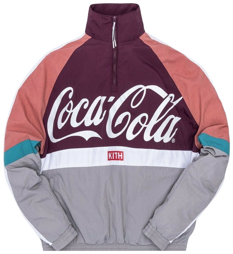 Kith x Coca Cola Quarter Zip Nylon Windbreaker Grey